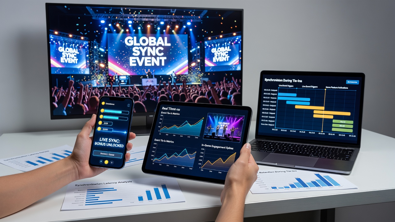 Close-up of mobile interface showing real-time bonus synchronization during a live event