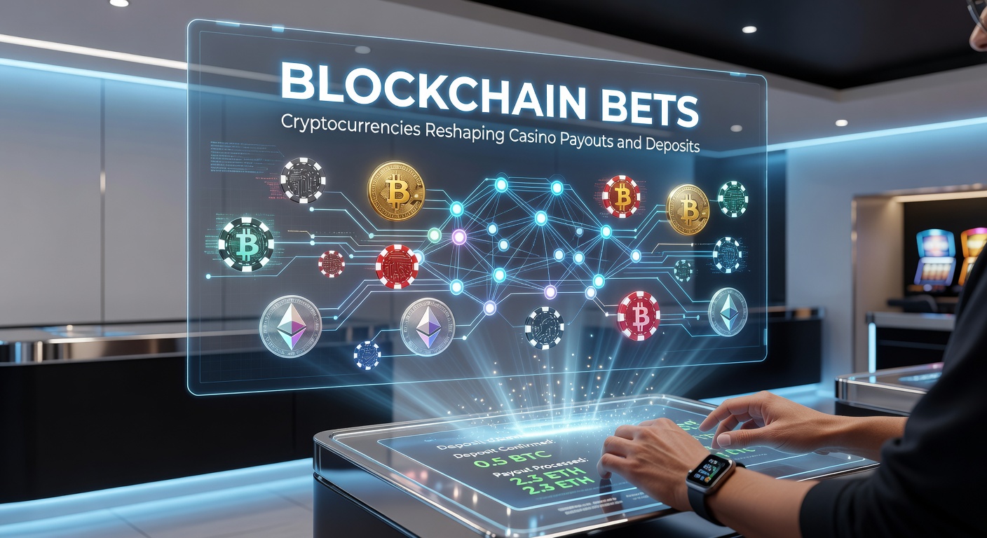 Digital visualization of blockchain transactions flowing into a casino interface, highlighting crypto deposits and instant payouts