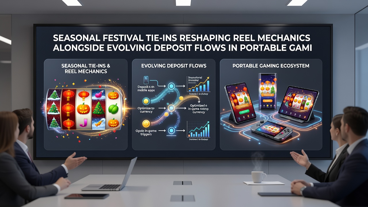 Close-up of portable device screen showing deposit confirmation screen transitioning into festival-themed slot gameplay