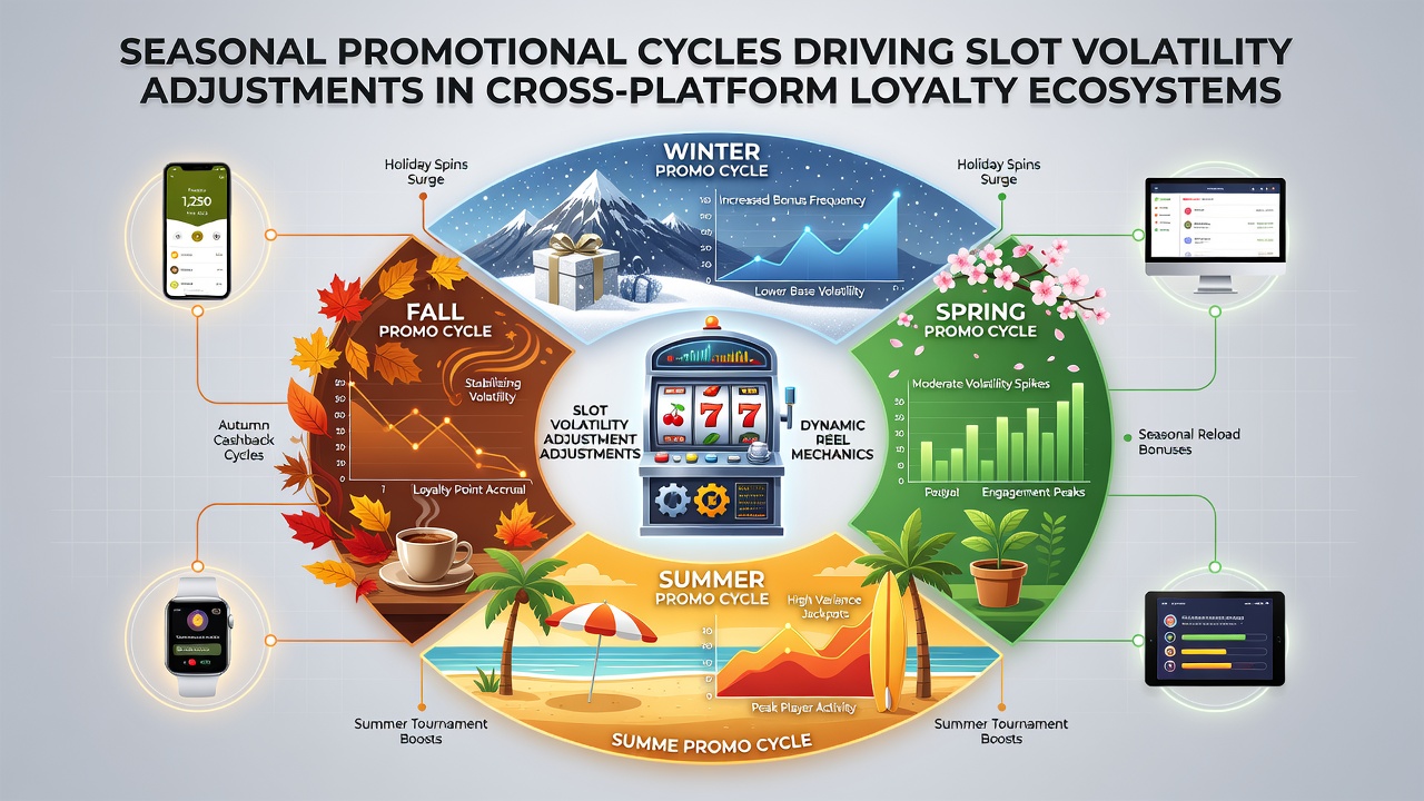 Cross-platform dashboard displaying loyalty tier progression alongside slot volatility metrics during a seasonal campaign