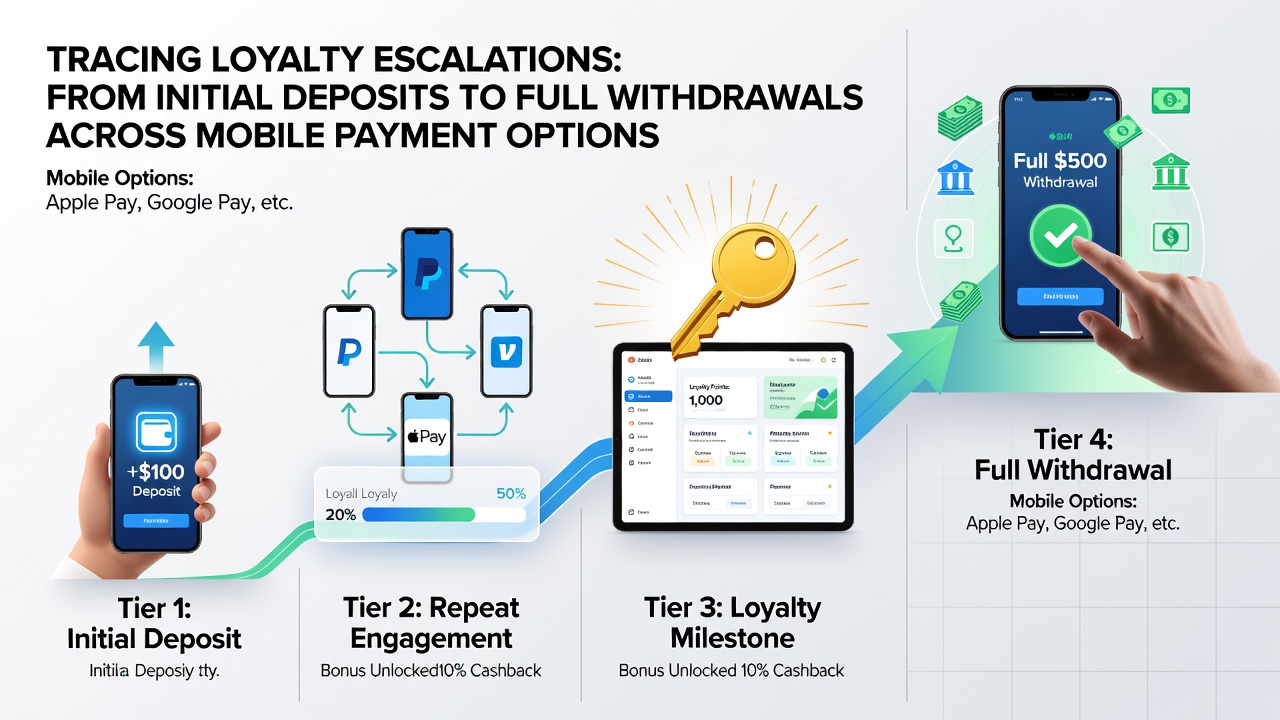 Dashboard view of loyalty tier progression linked to deposit and withdrawal history in a mobile casino app